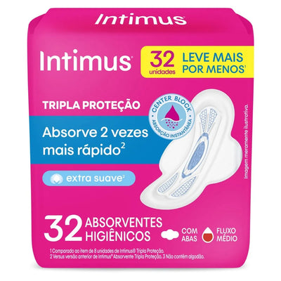 ABSORVENTE INTIMUS GEL SUAVE C/ABAS 32UN