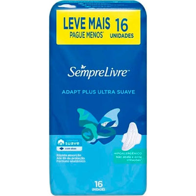 ABSORVENTE PLUS C/ABAS SUAVE 16UN SEMPRE LIVRE