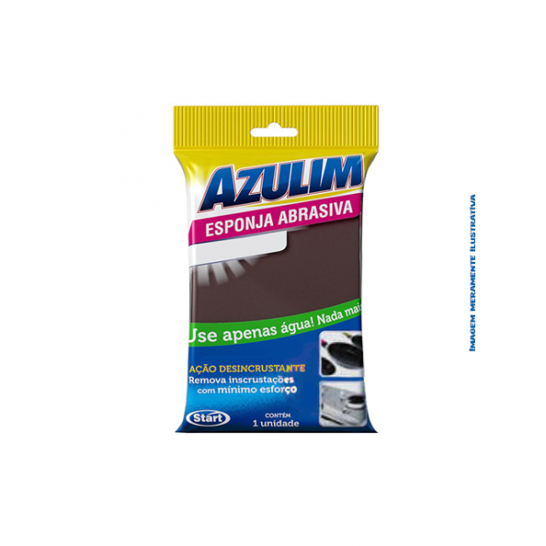 ESPONJA ABRASIVA P/ LIMPEZA PESADA 110X60X25MM AZULIM