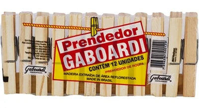 PRENDEDOR ROUPA GABOARDI MADEIRA  C/12