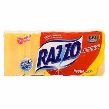 SABAO EM BARRA GLICERINADO AMARELO RAZZO 180GR C/5