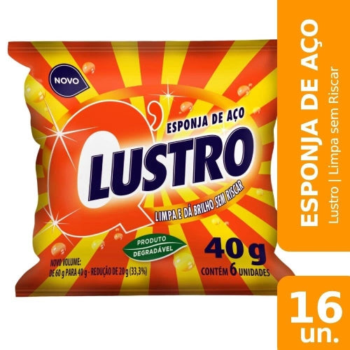 BOMBRIL ESPONJA DE ACO 40G 6UN LUSTRO