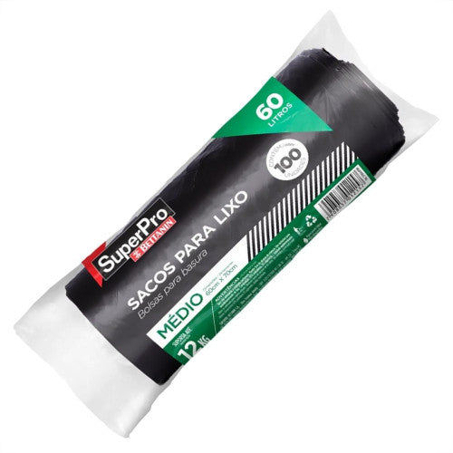 SACO LIXO 60L PRETO MEDIO C/100 SUPER PRO