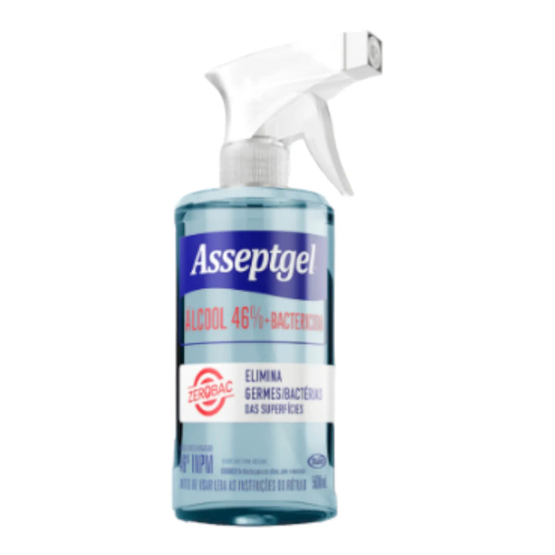 ALCOOL LIQUIDO ZEROBAC CRISTAL SPRAY 46% 500ML ASSEPTGEL
