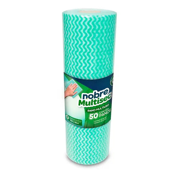 PANO MULTIUSO SLIM (ROLO C/ 28CM X 25M PICOTADO APROX. 50CM) BRANCO - NOBRE