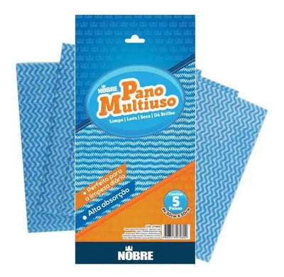 PANO MULTIUSO (PACOTE C/5UNID. 30CM X 50CM) AZUL - NOBRE