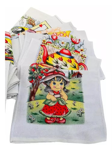 PANO DE PRATO ESTAMPADO OVERLOQUE - 35X60 POLYLAR