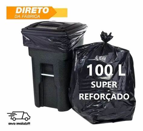 SACO LIXO 100L PRETO SUPER REF. C/100 ALMOFADA NEWCLEAN