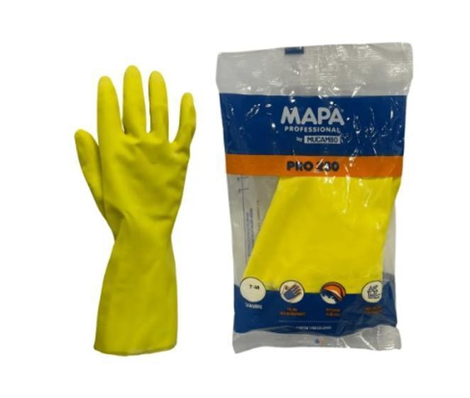 LUVA DE BORRACHA/LATEX FORRADA " G" 280 AMARELA SOFT - MUCAMBO