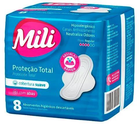 ABSORVENTE PROTECAO TOTAL SUAVE C/ABAS 8UN MILI