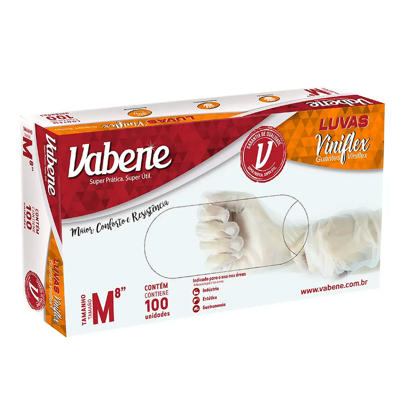 LUVA VABENE VINIFLEX M C 100 CAIXA C 100 UNDS